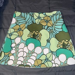 Zara green printed mini skirt